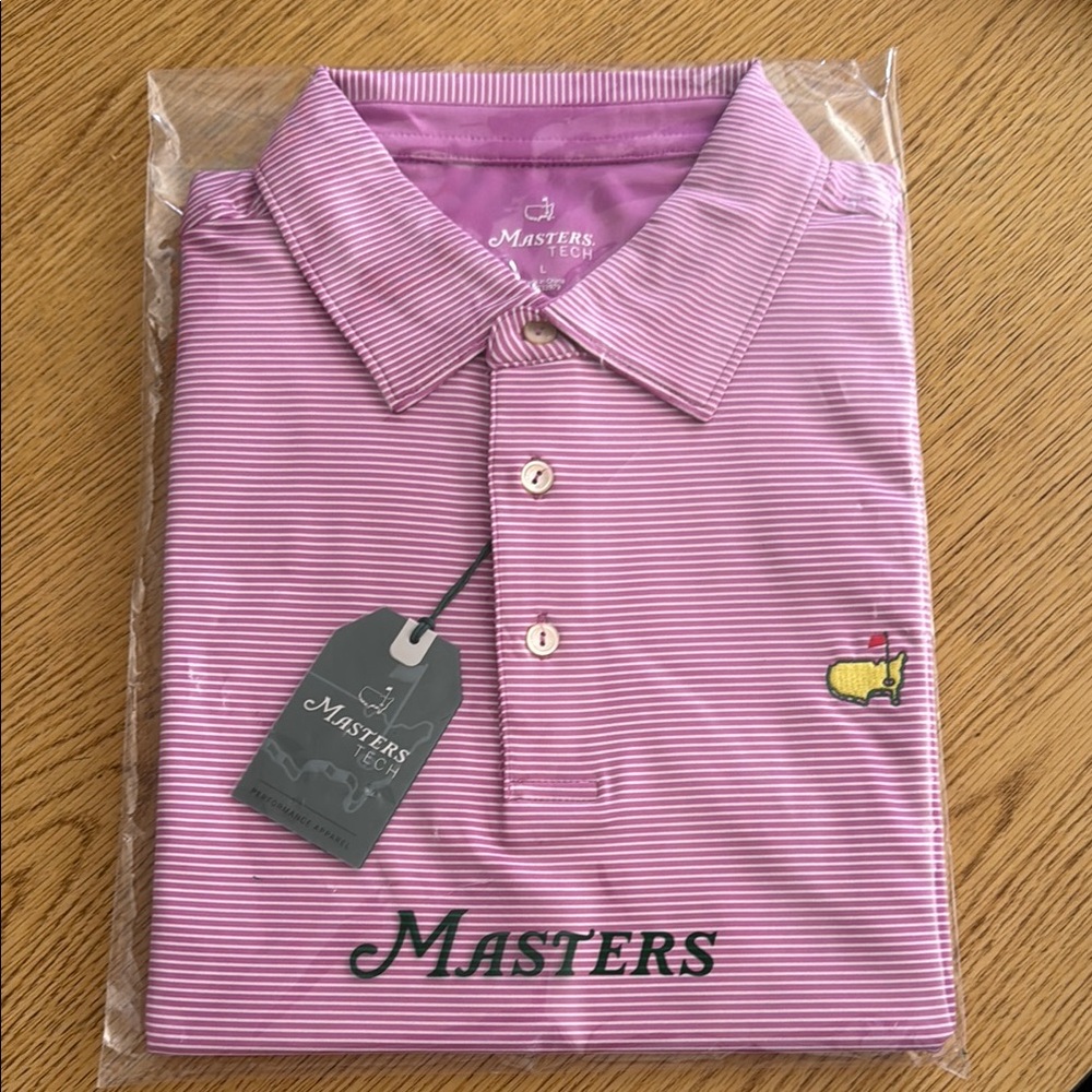 Masters Pink Striped Men's Polo Shirt